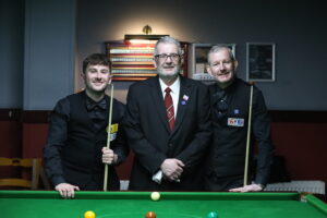 Luke Drennan and Gary Taylor before their 2023 Hull Open final