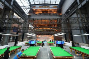 The arena in Shanghai with eight tables in play