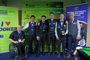 The six winners - Dave Beaumont, Andy Lam, Luke Drennan, Matthew Haslam, Dave Bolton and Carl Gibson